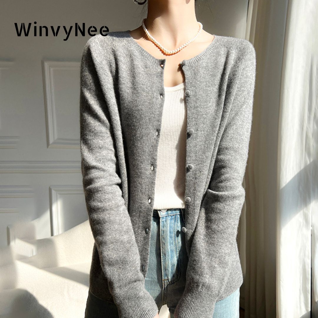 Wool Coat Peacoat - Wwiynee-女性用ニットウールカーディガン、カジュアルセーター、暖かいアウターコート、冬服、トレンド、新しい、b1263018b、2021
