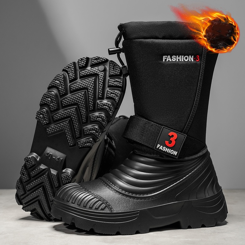 Waterproof Winter Boot - メンズ秋冬用新作スノーブーツ、フリース裏地付きで厚手、防寒、アウトドア用保温、防水、滑り止め、ハイキング用