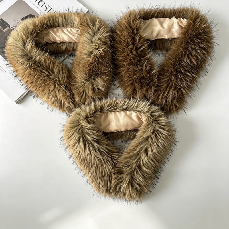 Shawl Wrap Winter - 冬用コートのプラッシュファーカラートリム、フード付きパーカー、フェイクファーカラー、ダウンコートのフード、暖かいファースカーフ
