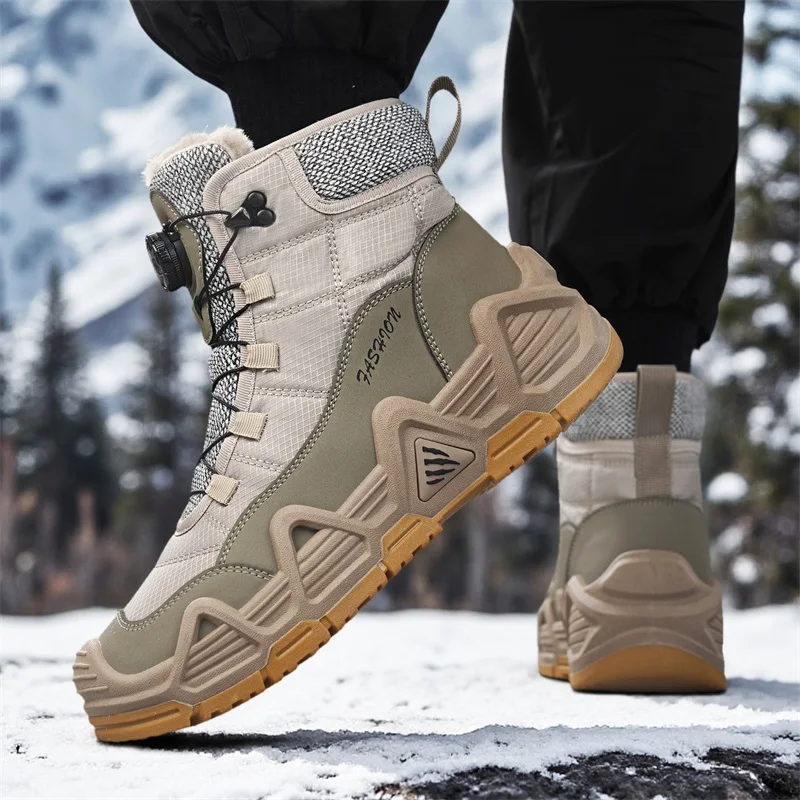 暖かいファー付きアウトドアメンズコンバットタクティカルデザー - Waterproof Winter Boot のレビューと価格