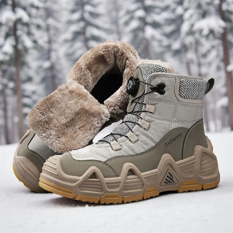 暖かいファー付きアウトドアメンズコンバットタクティカルデザー - Waterproof Winter Boot のレビューと価格