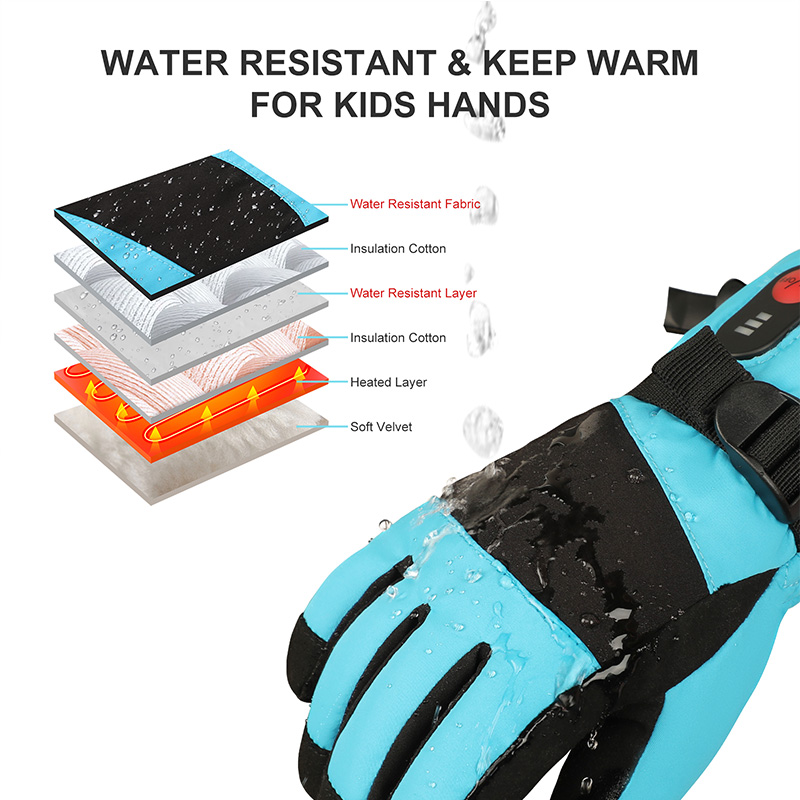 防水機能付きのヒートグローブ、スキー・スノーボード用、子供用 - Snow Glove Insulated のレビューと価格