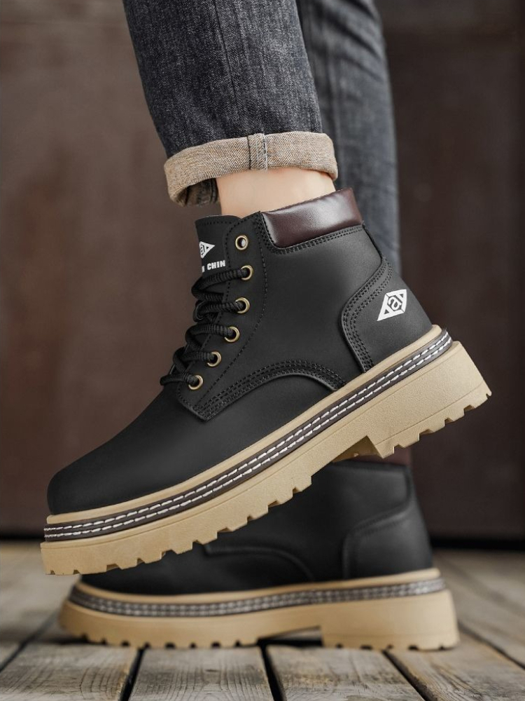 メンズ用ワークブーツ、ハイカット、防水、滑り止め、厚底、アン - Waterproof Winter Boot のレビューと価格