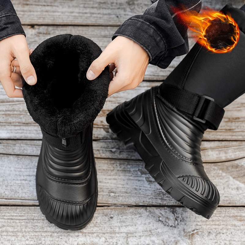 メンズ秋冬用新作スノーブーツ、フリース裏地付きで厚手、防寒、 - Waterproof Winter Boot のレビューと価格
