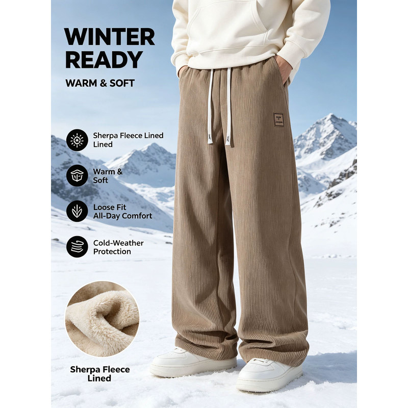 メンズウィンタースポーツパンツ コーデュロイ メンズストレー - Corduroy Pant Warm のレビューと価格