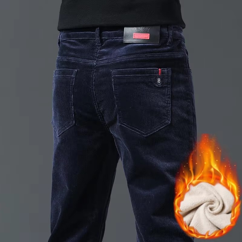 メンズ コーデュロイパンツ 冬用 厚手裏地付き ふわふわ素材 - Corduroy Pant Warm のレビューと価格