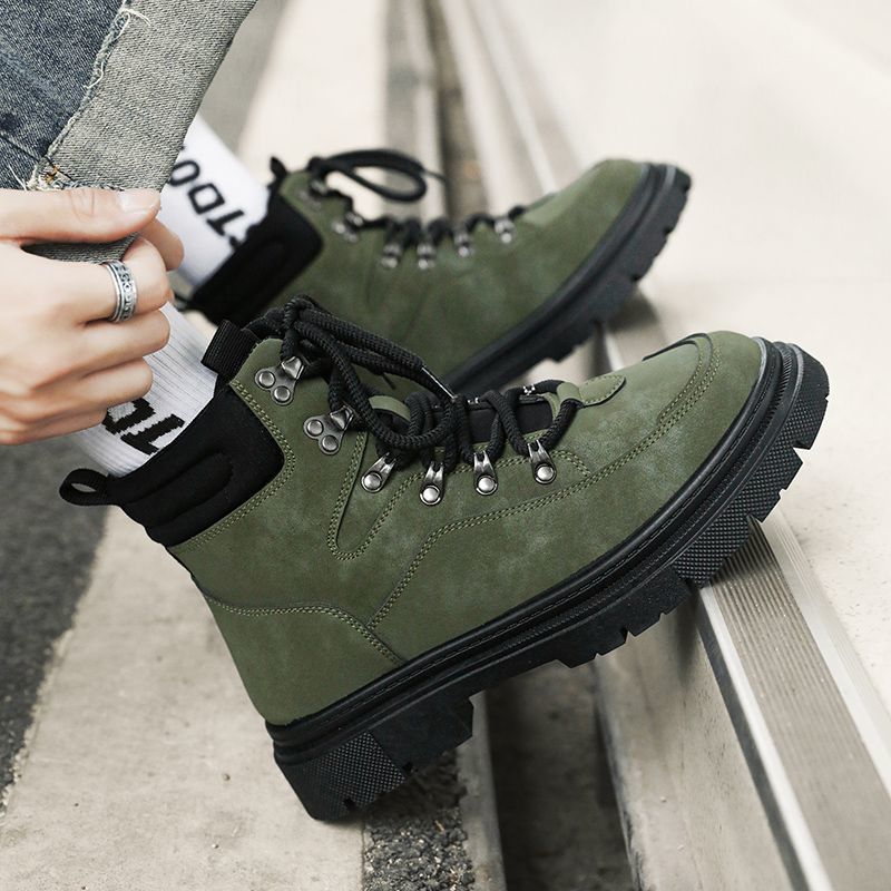 英国風メンズブーツ 厚底プラットフォームワークブーツ カジュ - Waterproof Winter Boot のレビューと価格