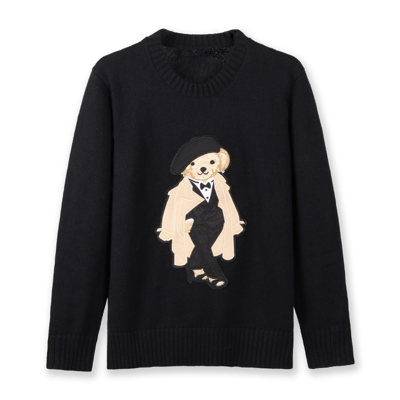 トレンチテディベアニットセーター女性ルーズ O ネックプルオ - Wool Coat Peacoat のレビューと価格